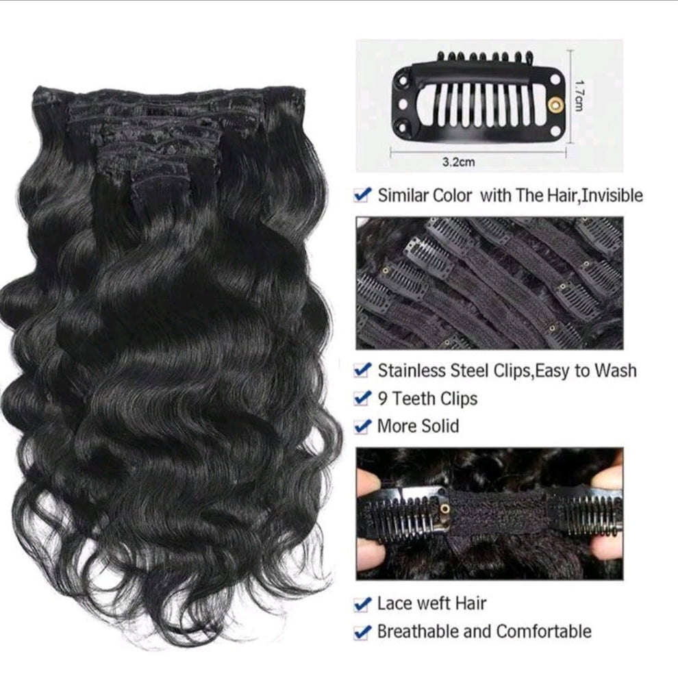 Black wave clip in