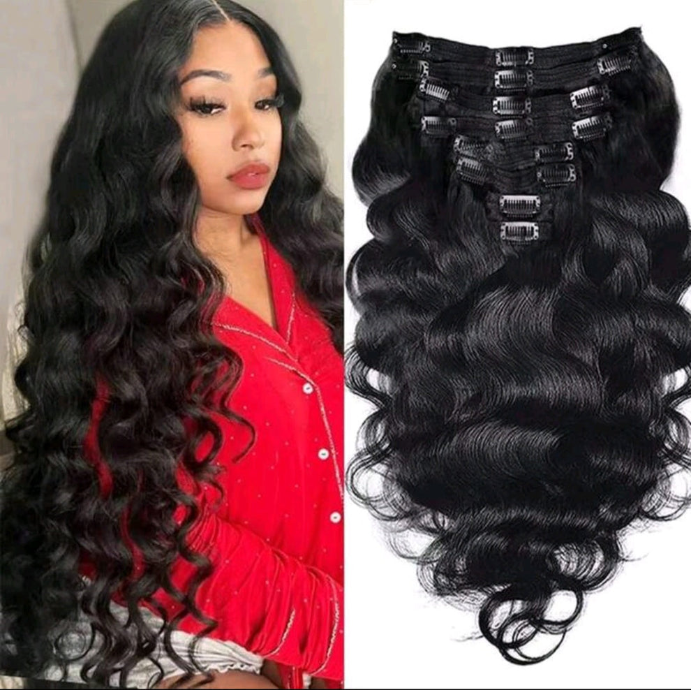 Black wave clip in